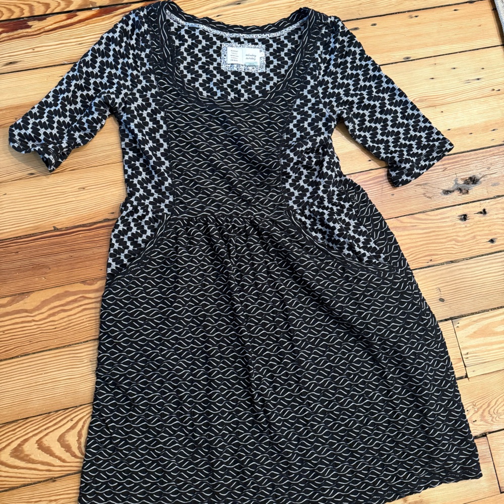 Black and White Patterned Mini Dress